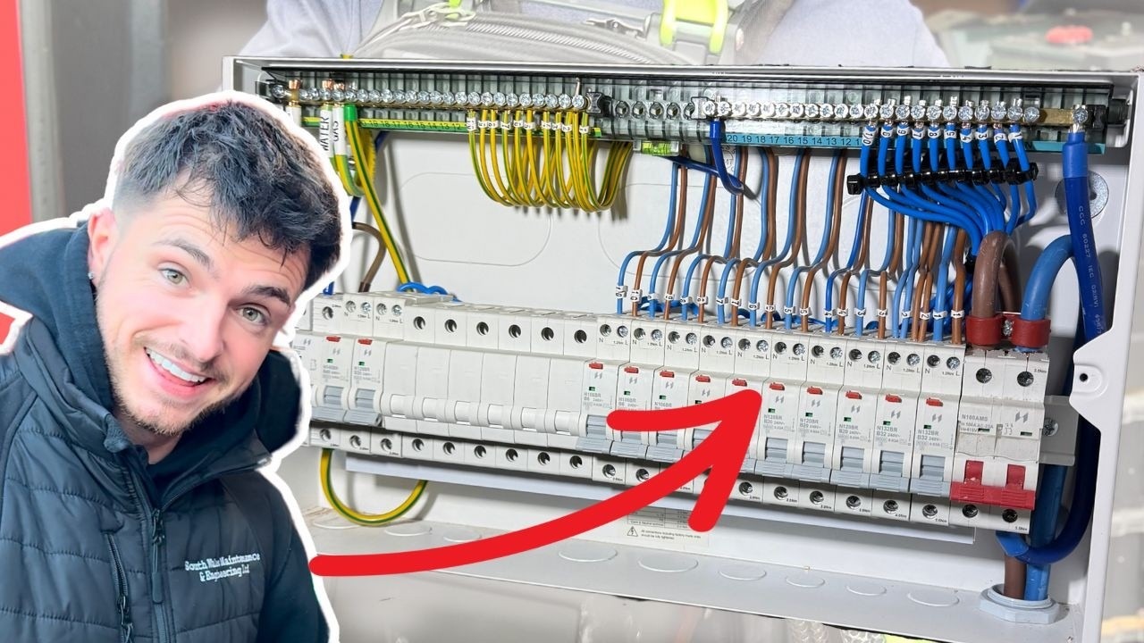 Modern consumer unit installation with neat cable management
