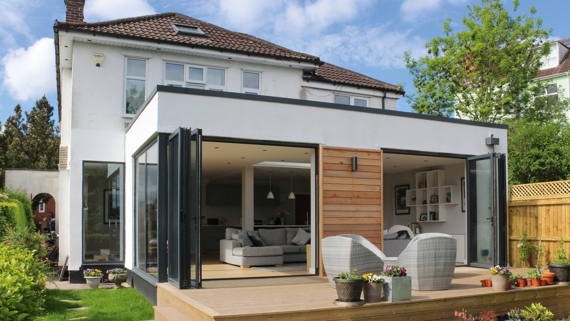 Completed luxury home extension by DCSO with bi-fold doors